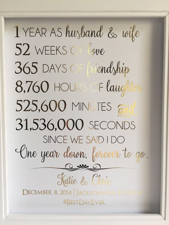1 Year Anniversary Quotes For Him
 First 1st Anniversary Gift Anniversary Gift For