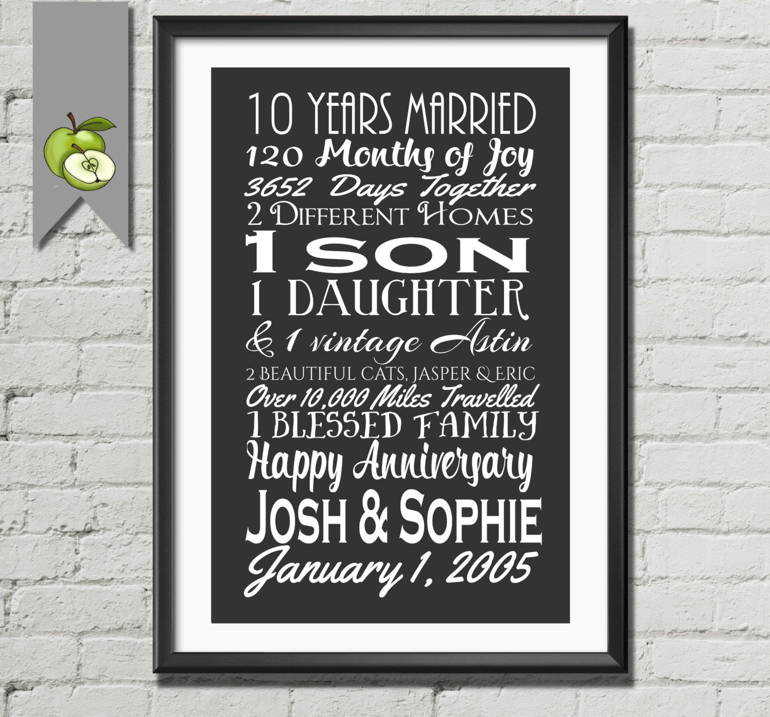10 Year Anniversary Gift Ideas
 10th anniversary t tenth anniversary t wife husband