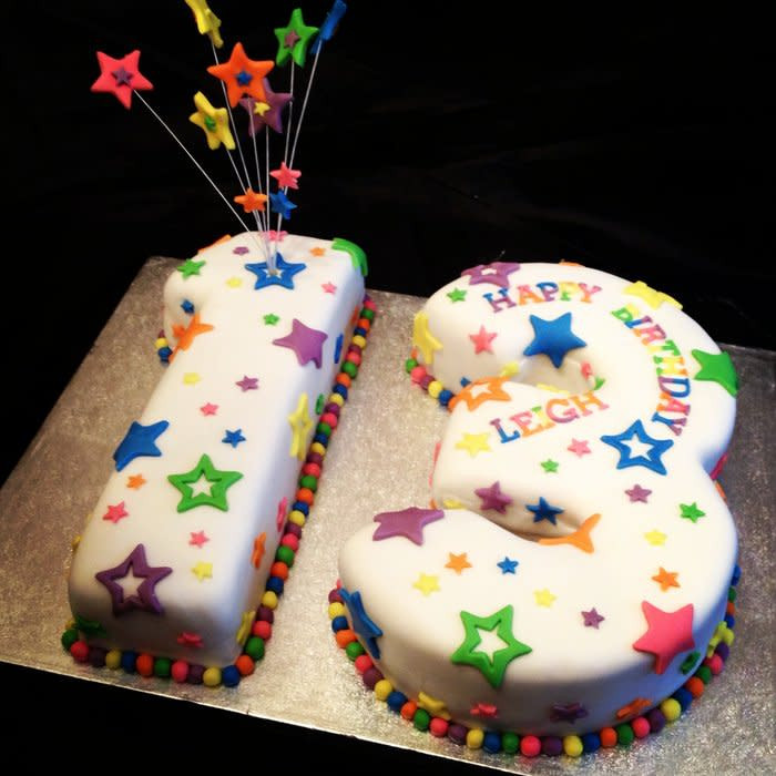 13 Birthday Cake
 13th Birthday stars cake cake by Caron Eveleigh CakesDecor