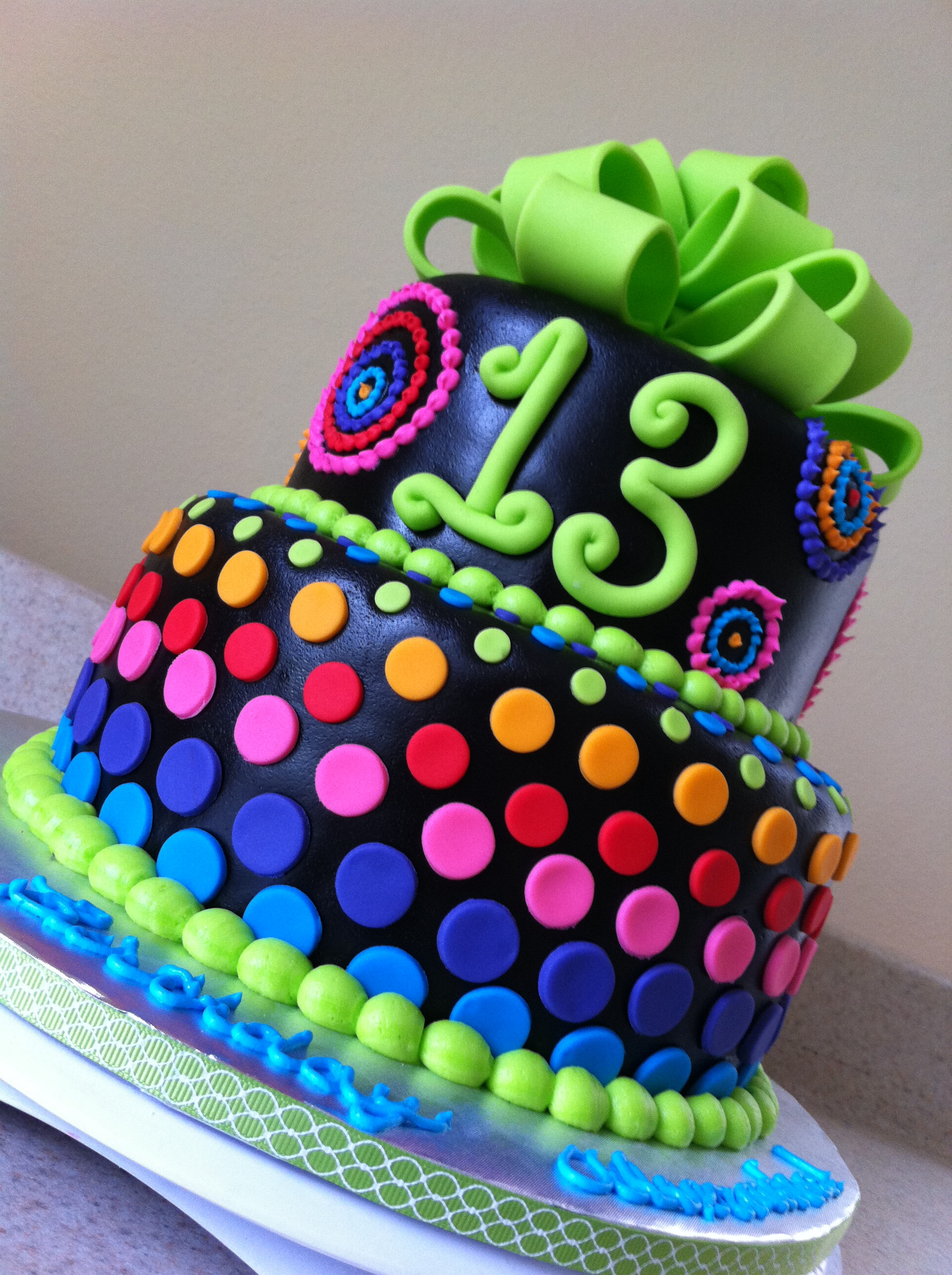 13 Birthday Cake
 Psychadelic rainbow birthday cake