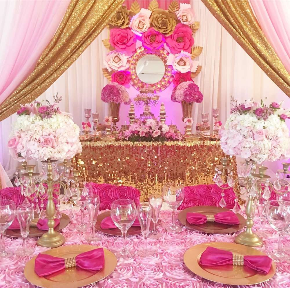 15Th Birthday Gift Ideas Girl
 A luxurious bright pink and gold Quinceañera See more