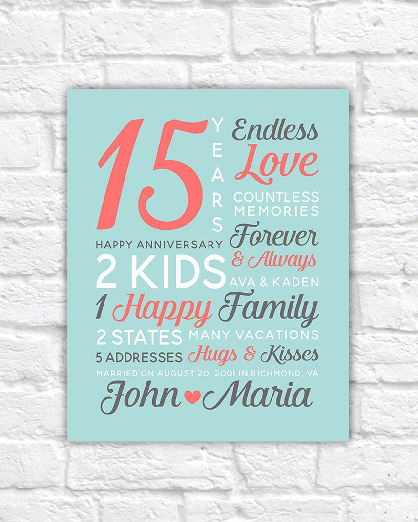 15Th Wedding Anniversary Quotes
 Personalized Anniversary Gifts Wedding Date Canvas Art 15th
