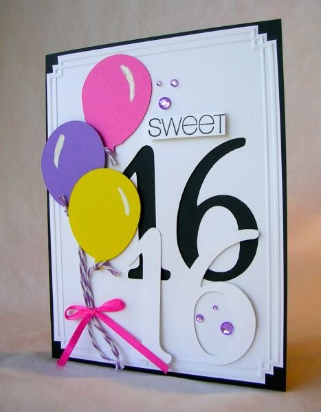 16Th Birthday Card Ideas
 Sweet 16 by Pam MacKay Cards and Paper Crafts at