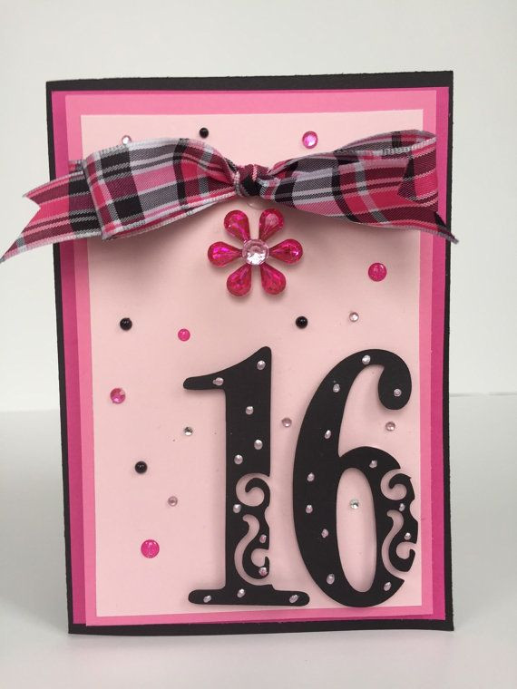 16Th Birthday Card Ideas
 Sweet 16 Card Handmade Birthday Card Girls Birthday