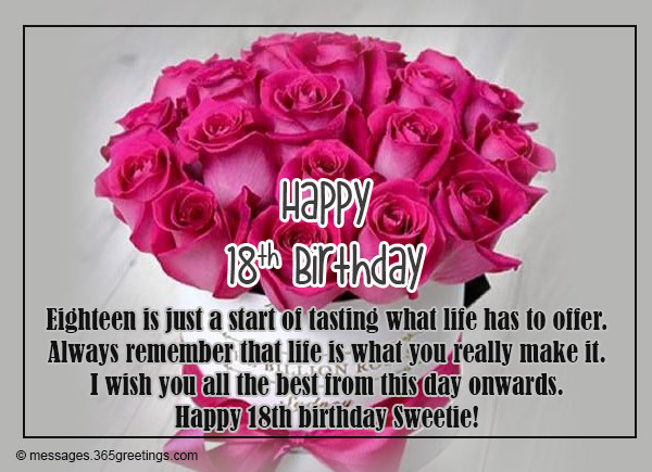 18Th Birthday Quotes
 18th Birthday Wishes Messages and Greetings