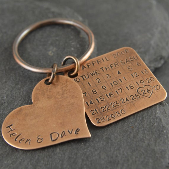 19Th Wedding Anniversary Gift Ideas For Him
 Bronze Anniversary Keychain Bronze t 8th anniversary