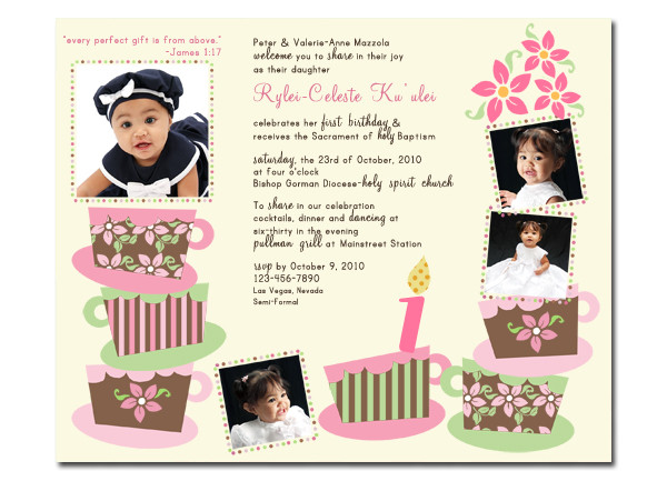 1St Birthday And Baptism Combined Invitations
 Pretty in Prints prettyinprints Baptism