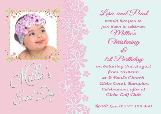 1St Birthday And Baptism Combined Invitations
 Joint Christening & First Birthday JO 22G – The Invite Factory