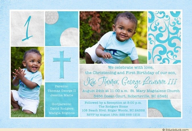 1St Birthday And Baptism Combined Invitations
 FREE Printable First Birthday and Baptism Invitation
