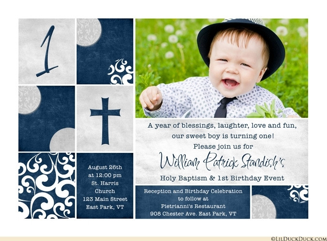 1St Birthday And Baptism Combined Invitations
 Baptism Birthday Invitations Cobypic
