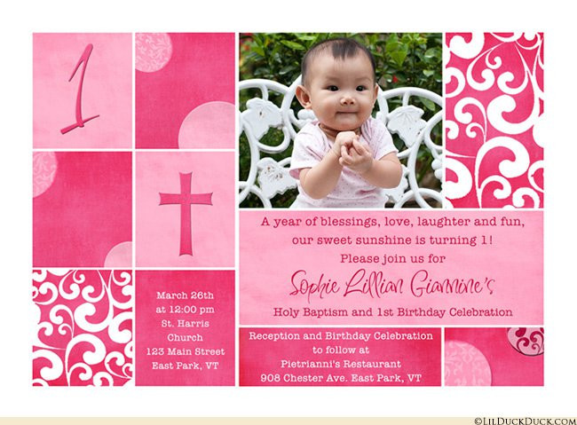 1St Birthday And Baptism Combined Invitations
 bined Birthday And Baptism Invitations