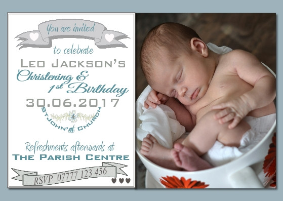 1St Birthday And Baptism Combined Invitations
 Joint Christening & First Birthday JO17 – The Invite Factory