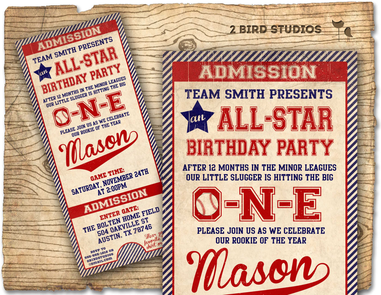 1St Birthday Baseball Invitations
 Baseball birthday invitation first birthday by 2birdstudios