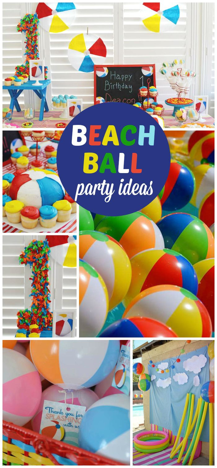 1St Birthday Pool Party Ideas
 Beach ball Birthday "Beach ball first birthday" in 2019