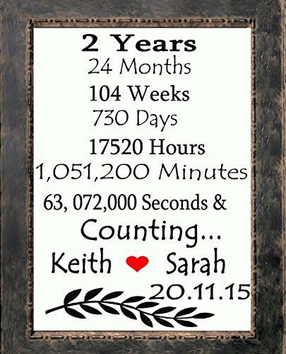 2 Year Anniversary Quotes
 Amazon 2 Years and counting Initials Heart Love