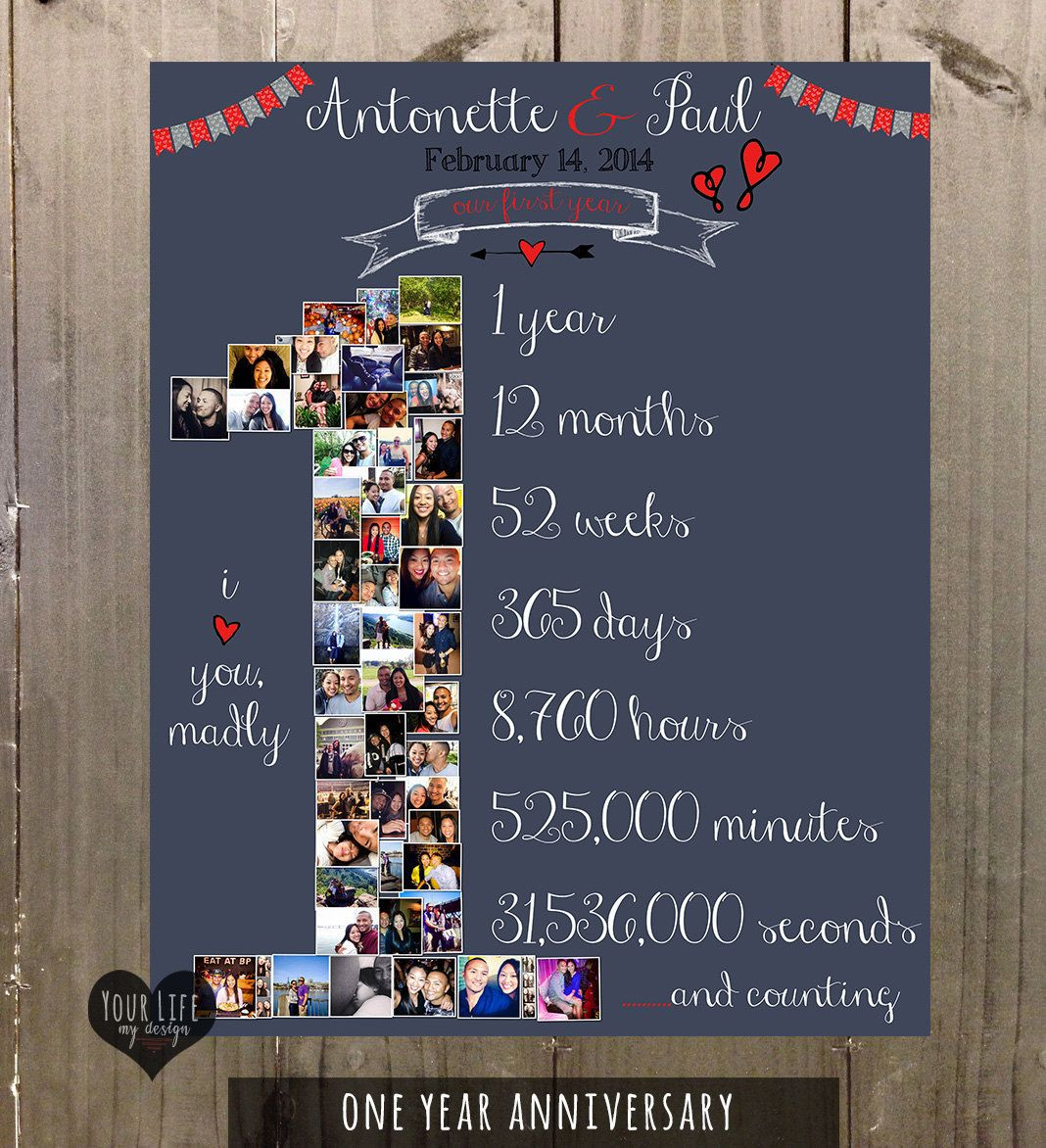 2 Year Dating Anniversary Gift Ideas For Her
 First Anniversary Gift VALENTINES DAY Collage