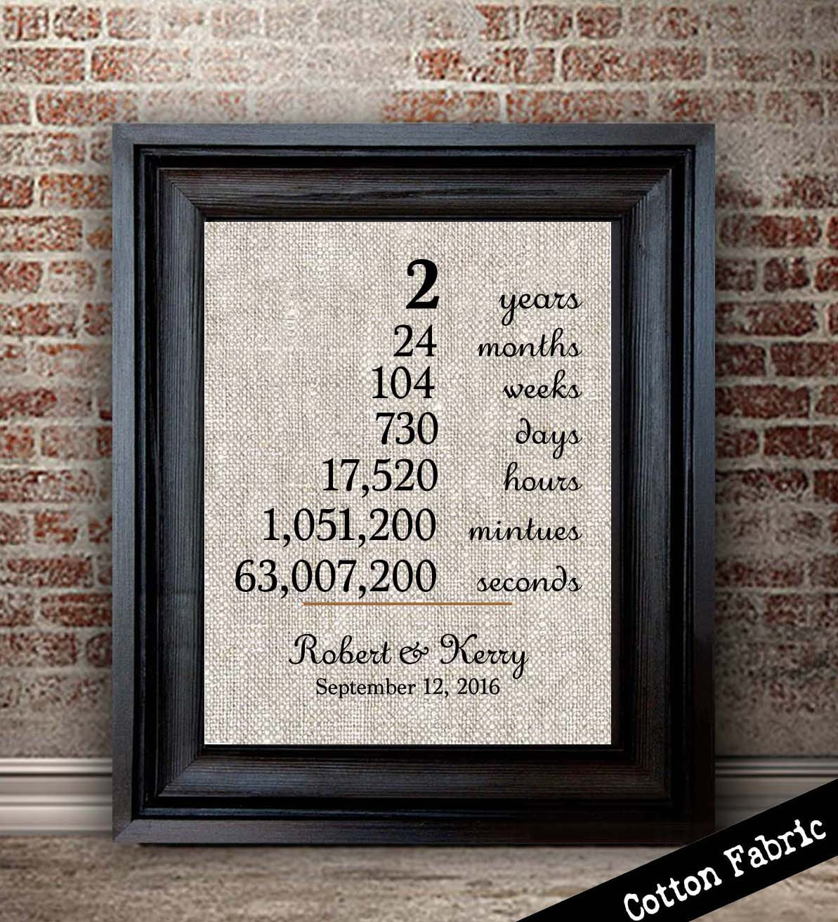 2 Year Dating Anniversary Gift Ideas For Her
 Cotton Anniversary Gift for Her Wedding Anniversary Print