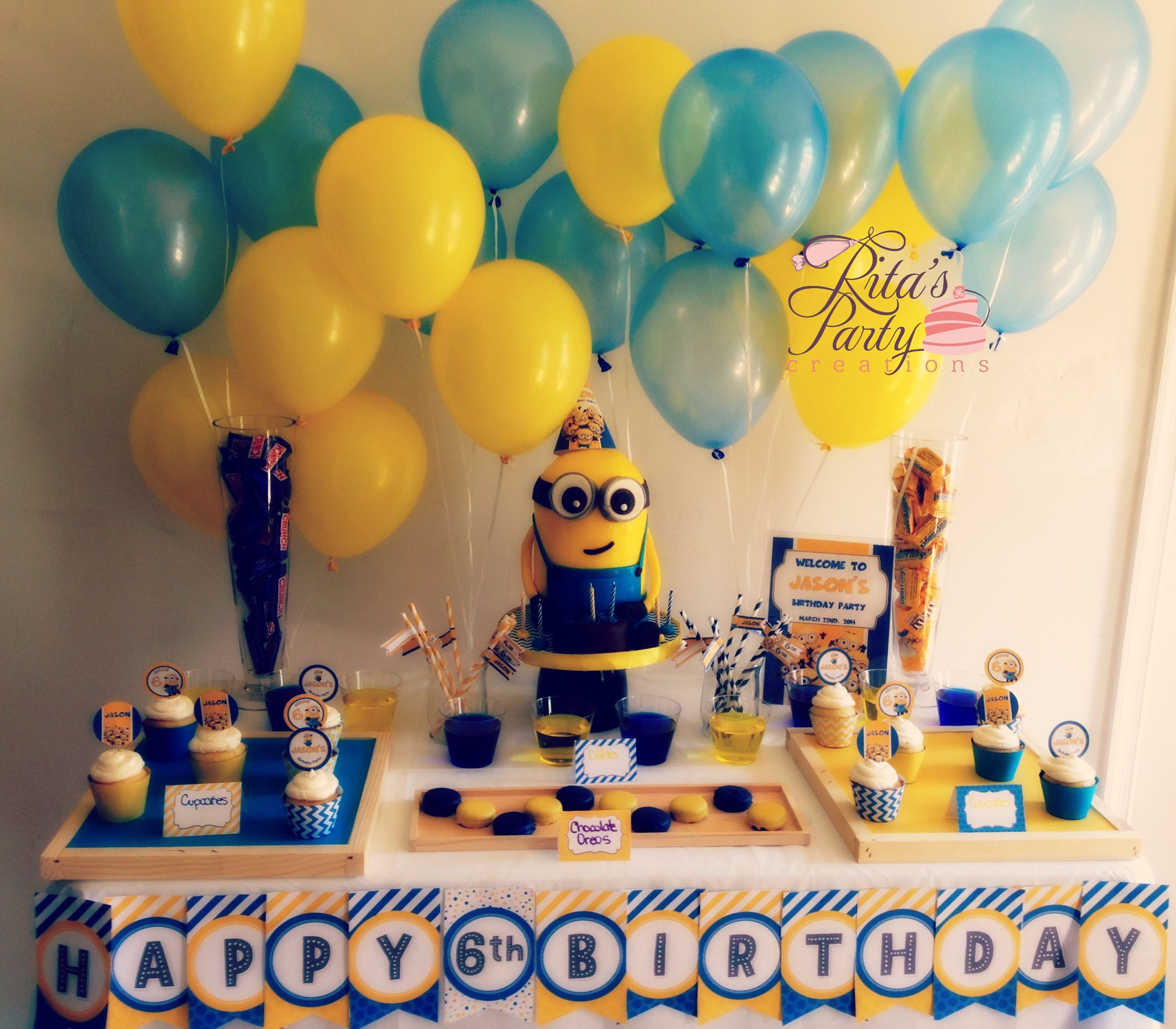 2 Year Old Boy Birthday Party Ideas
 despicable me party table for a 6 year old boy birthday