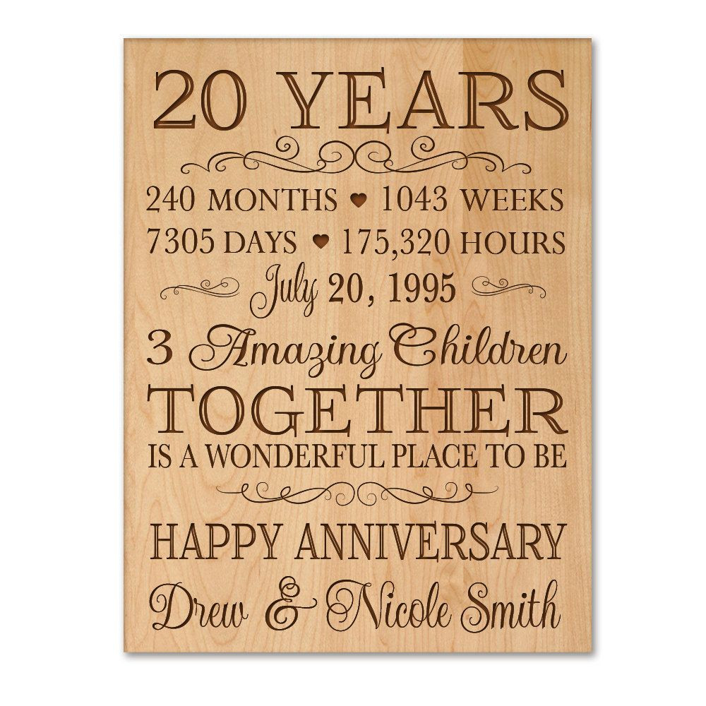 20 Years Of Marriage Quotes
 Personalized 20th anniversary t for him 20 year wedding