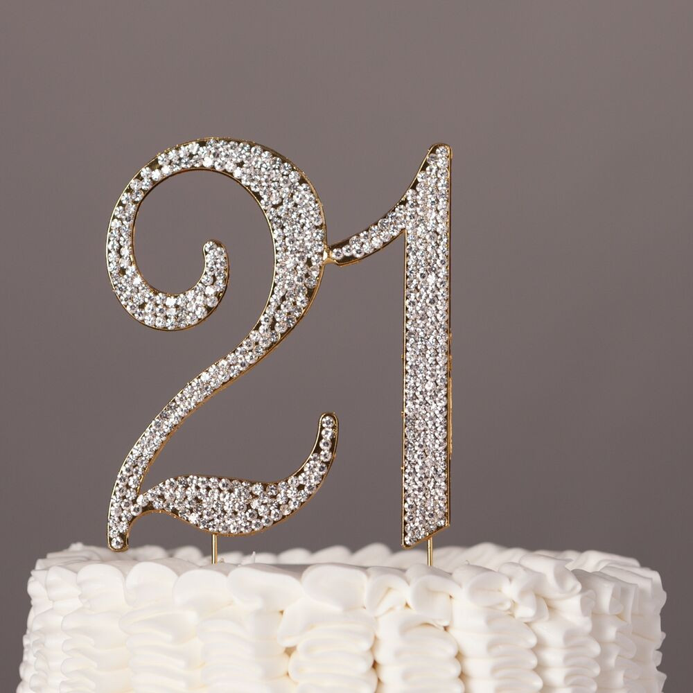 21St Birthday Cake Toppers
 21 Cake Topper 21st Birthday Gold Number Party Decoration