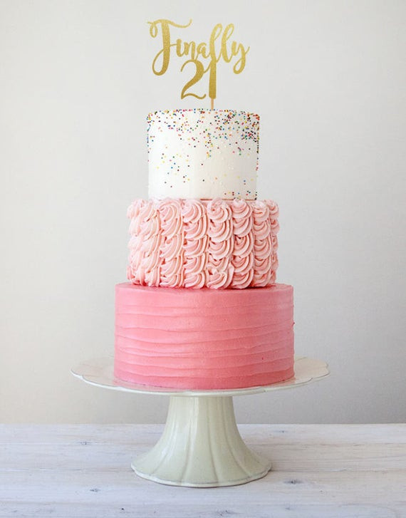 21St Birthday Cake Toppers
 Finally 21 birthday cake topper 21st cake topper 21st