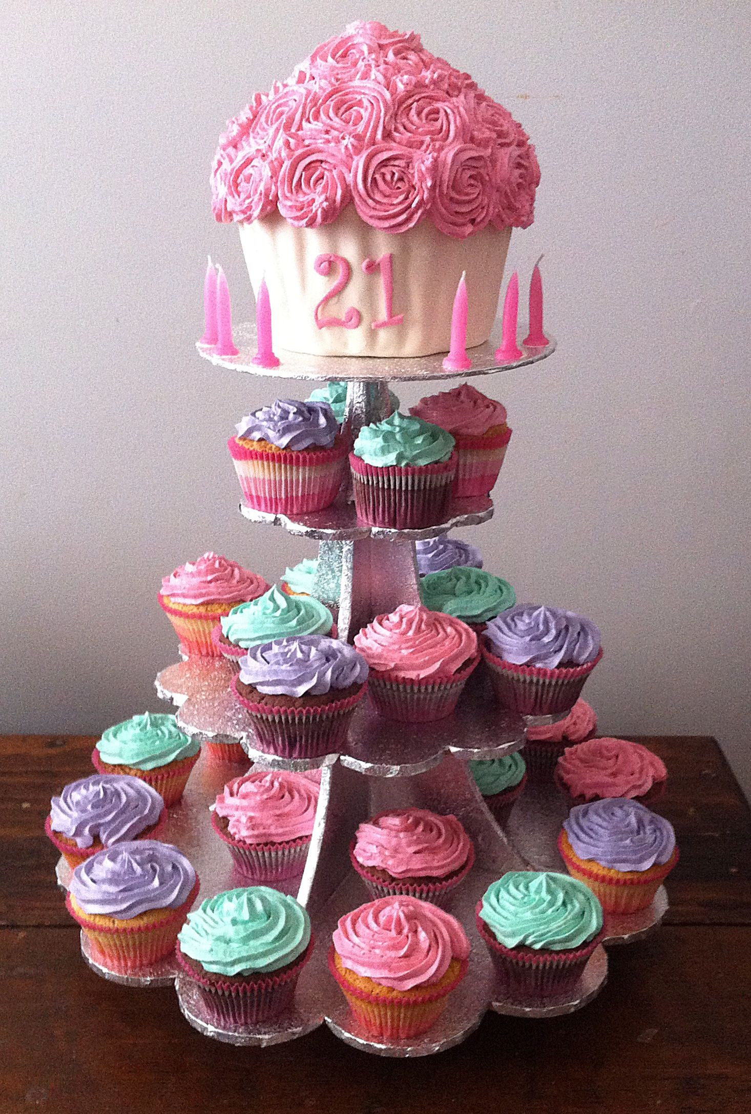 21St Birthday Cupcake Ideas
 21st birthday giant cupcake