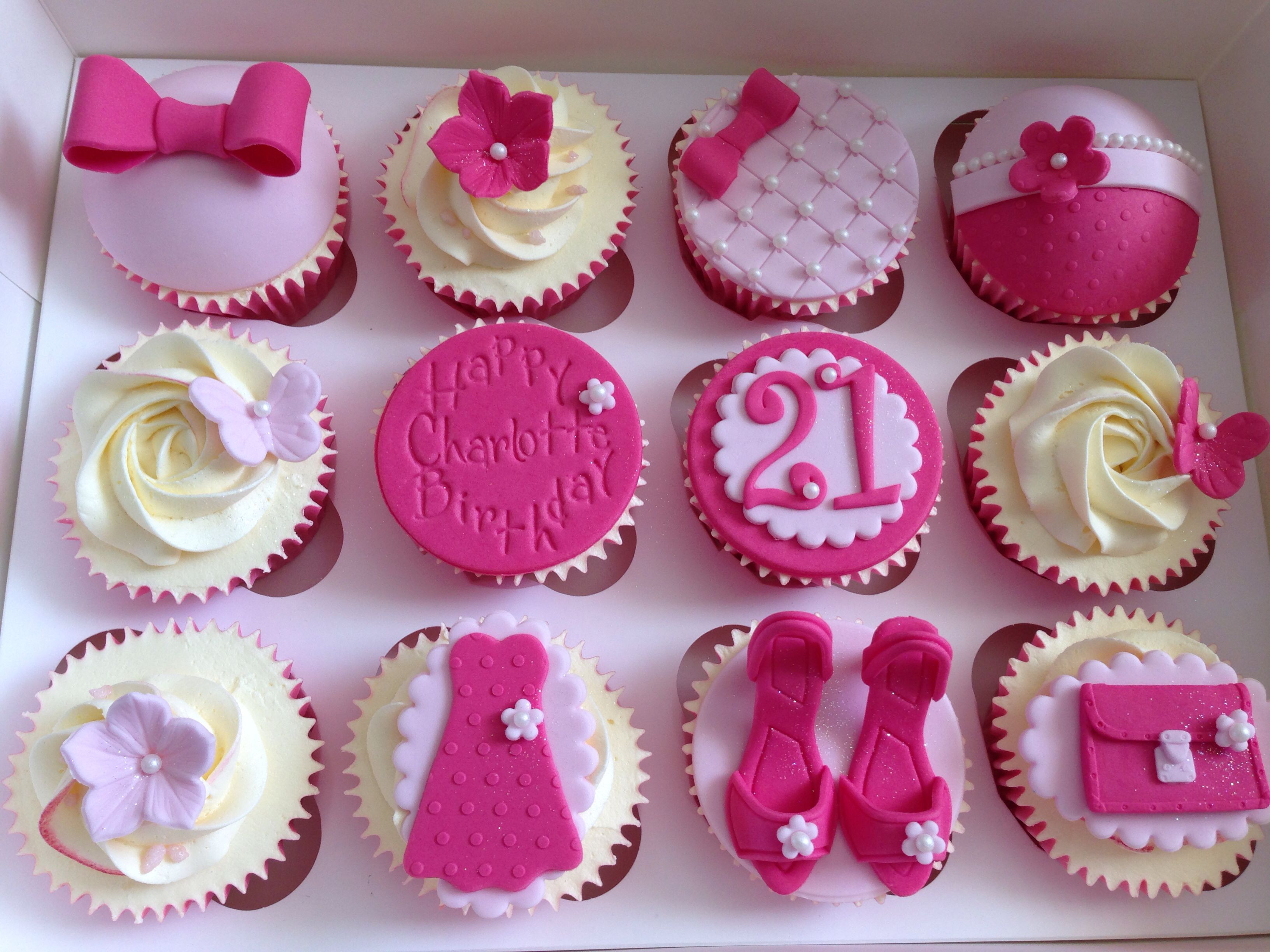 21St Birthday Cupcake Ideas
 Pink girly 21st cupcakes 21st Pinterest