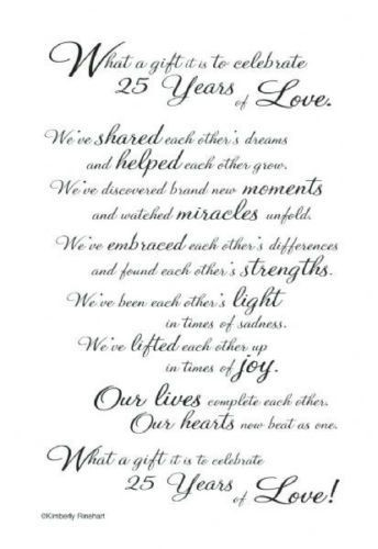 25 Year Anniversary Quotes
 Best 25 Anniversary poems ideas on Pinterest