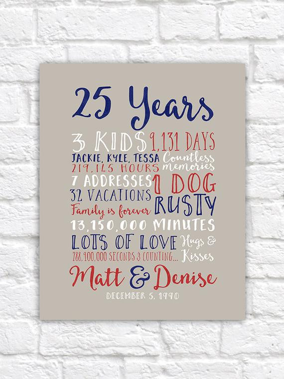25Th Anniversary Gift Ideas For Husband
 25th Wedding Anniversary Gift Paper Canvas Twenty Fifth 10