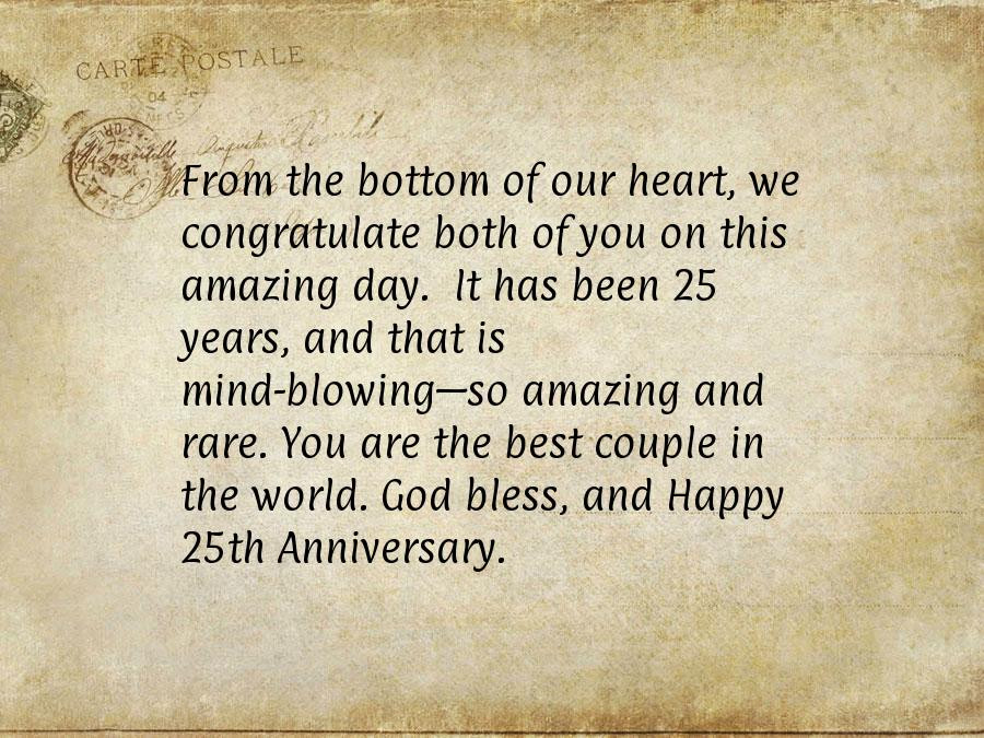 25Th Anniversary Quotes
 Happy 25th Wedding Anniversary Wishes
