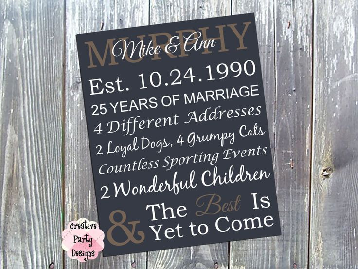 25Th Wedding Anniversary Gift Ideas For Husband
 94 Best images about Gift Ideas on Pinterest