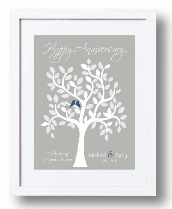25Th Wedding Anniversary Gift Ideas For Parents
 25th Anniversary Gift for Parents 25th Silver Anniversary