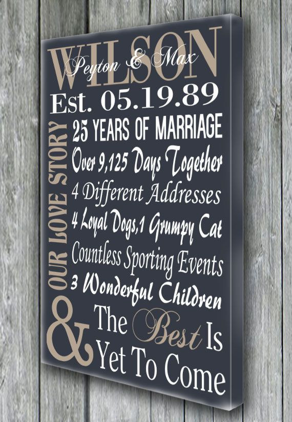 25Th Wedding Anniversary Gift Ideas For Wife
 Best 25 25th anniversary ts ideas on Pinterest