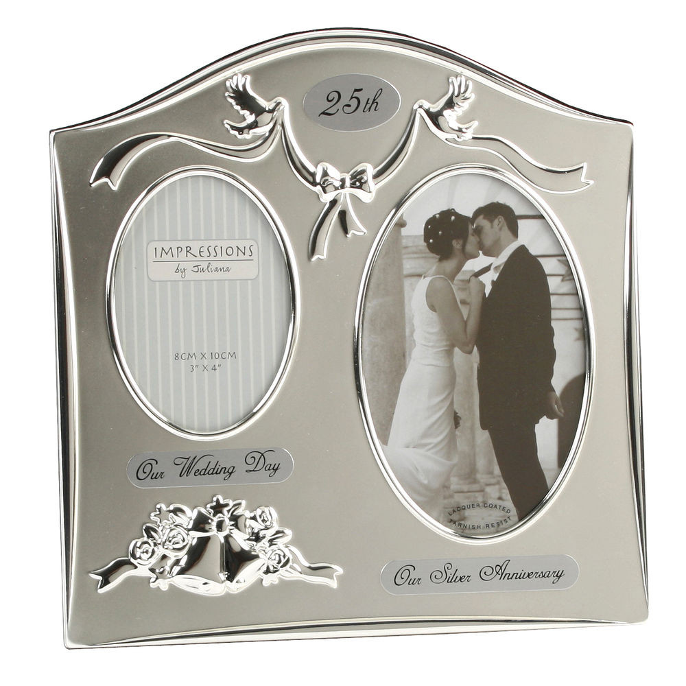 25Th Wedding Anniversary Gift Ideas
 25th Silver Wedding Anniversary Silver Plated Double