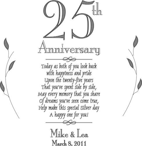 25Th Wedding Anniversary Quotes
 25th anniversary poems for cards Google Search