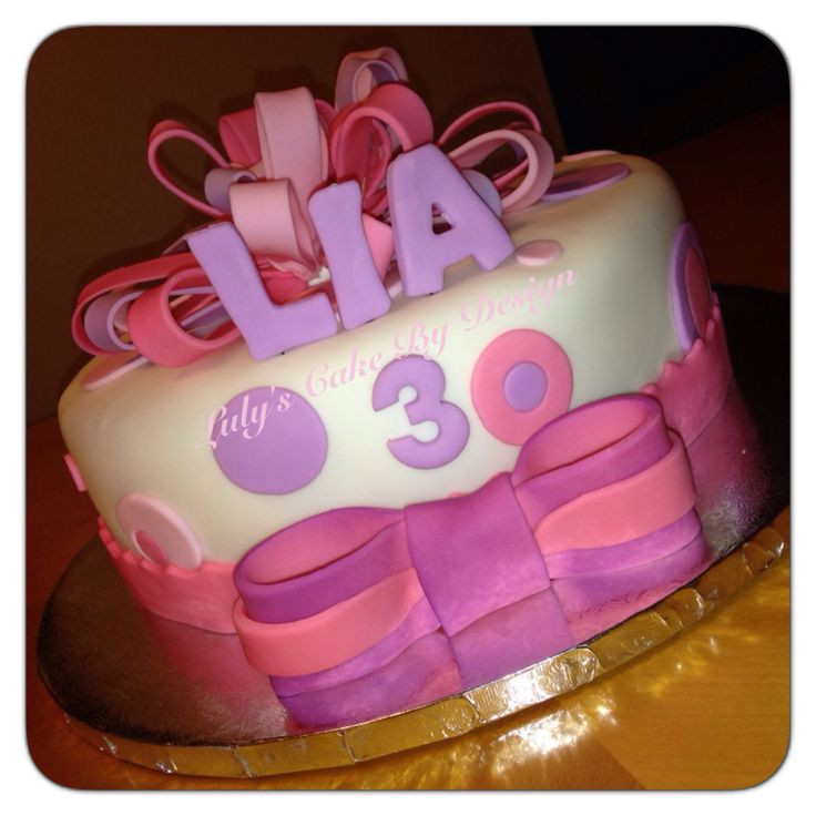 3 Year Old Birthday Cake Ideas Girl
 3 years old Girl birthday cake Loop bow cake