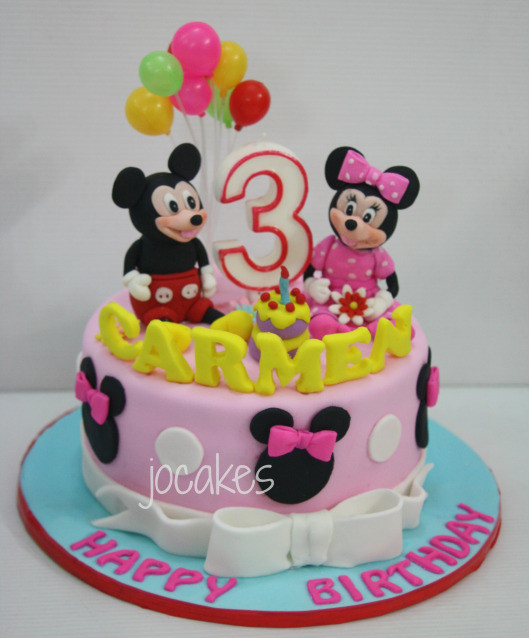 3 Yr Old Birthday Cake
 mickey and minnie cake