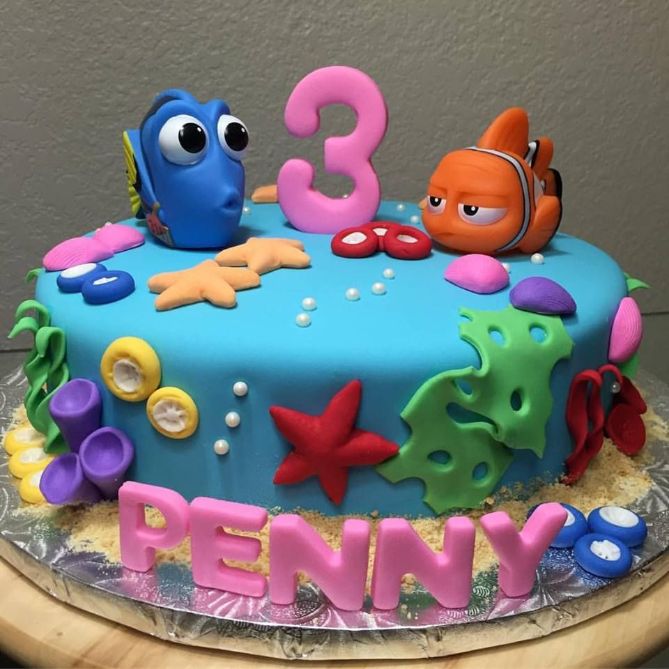 3 Yr Old Birthday Cake
 Nemo and Dorys Cake for a 3 year old girl We made the