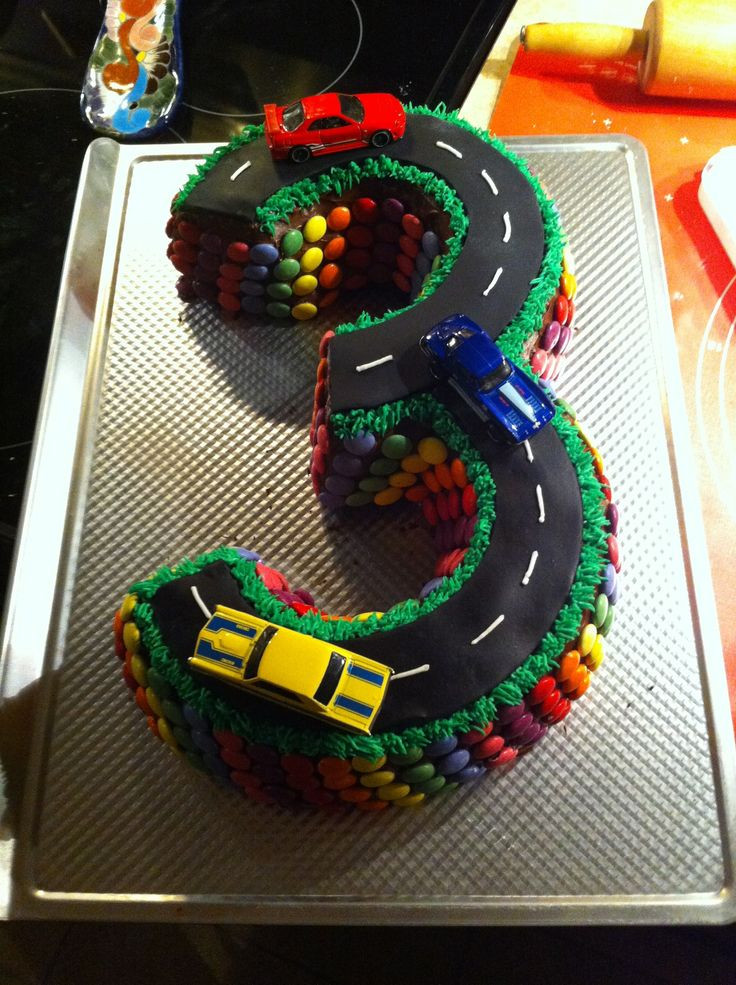 3 Yr Old Birthday Cake
 3 year old boy birthday cake if anyone wants to make this
