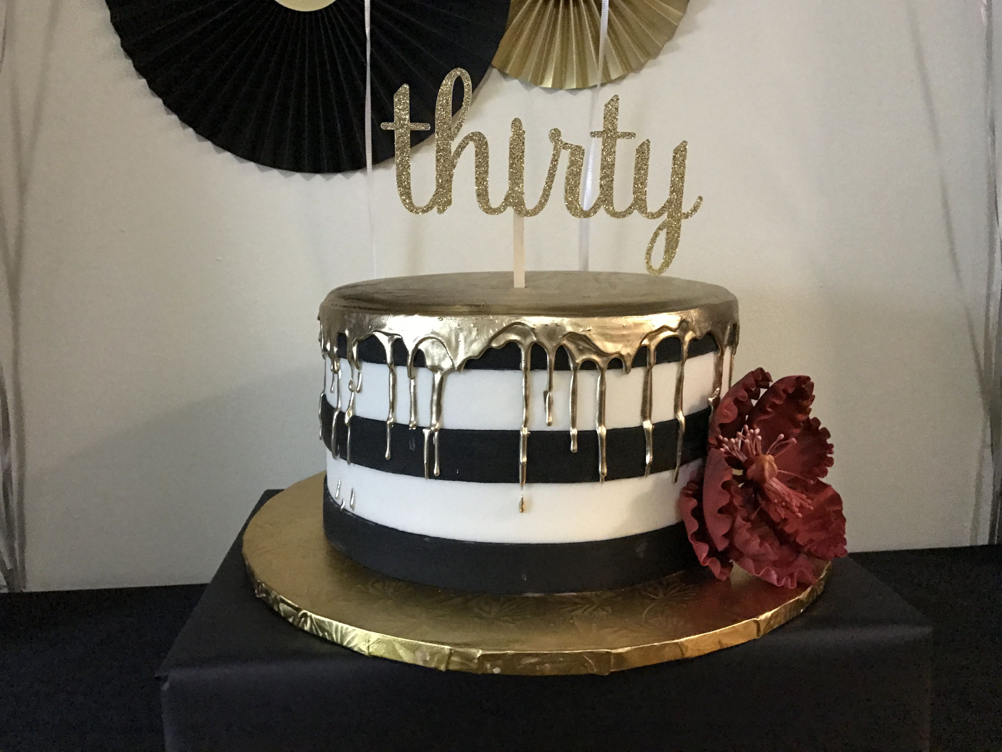 30Th Birthday Cake Ideas
 30th Birthday Cake Black white and gold