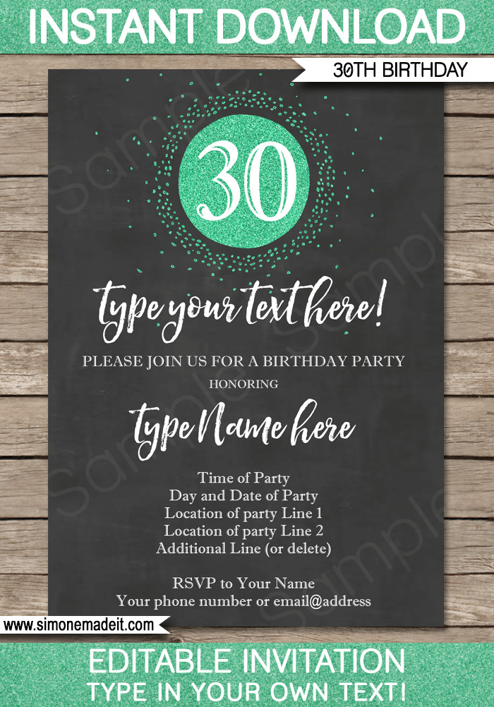 30Th Birthday Invitations Templates Free
 30th Birthday Invitation Template