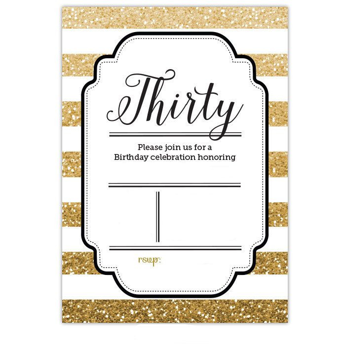 30Th Birthday Invitations Templates Free
 Nice FREE Template Free Printable Gold Glitter 30th