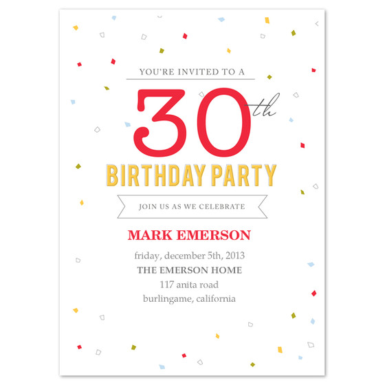 30Th Birthday Invitations Templates Free
 30th Birthday confetti Invitations & Cards on Pingg