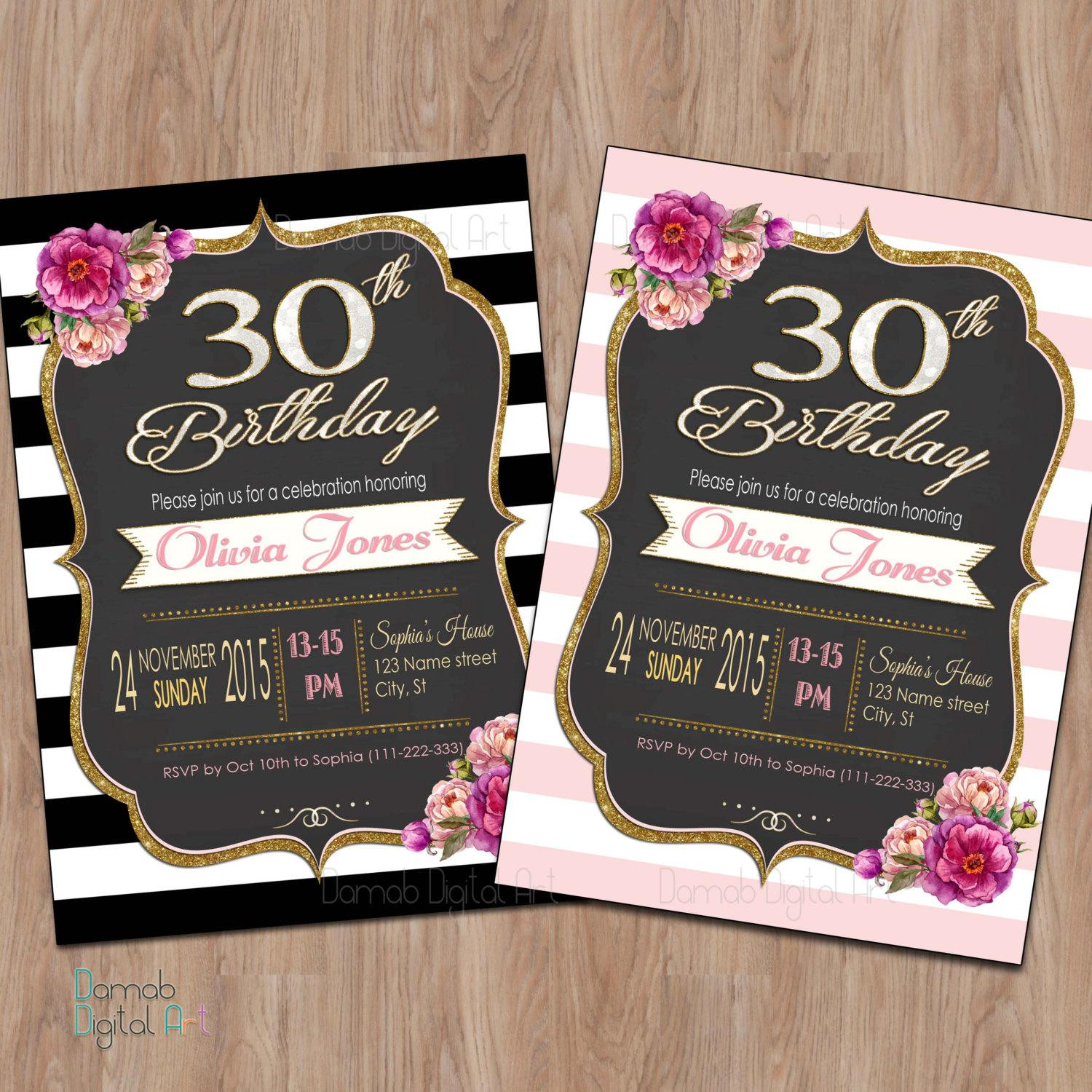 30Th Birthday Invitations Templates Free
 20 Interesting 30th Birthday Invitations Themes – Wording
