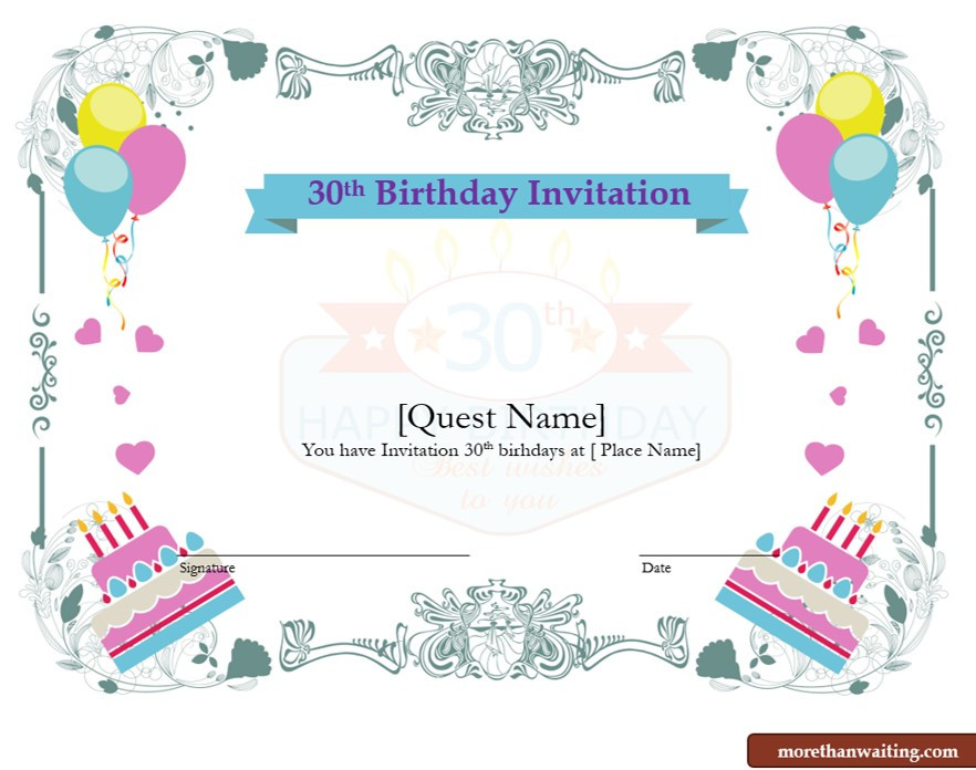 30Th Birthday Invitations Templates Free
 Download Free 30th Birthday Invitations Templates For Him
