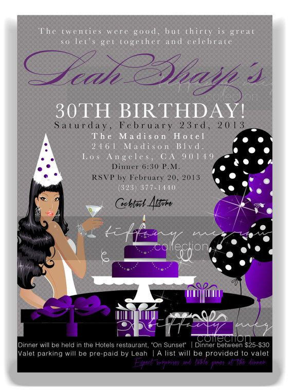 30Th Birthday Party Theme Ideas For Her
 Leah Chic 30th Birthday Party Invitation