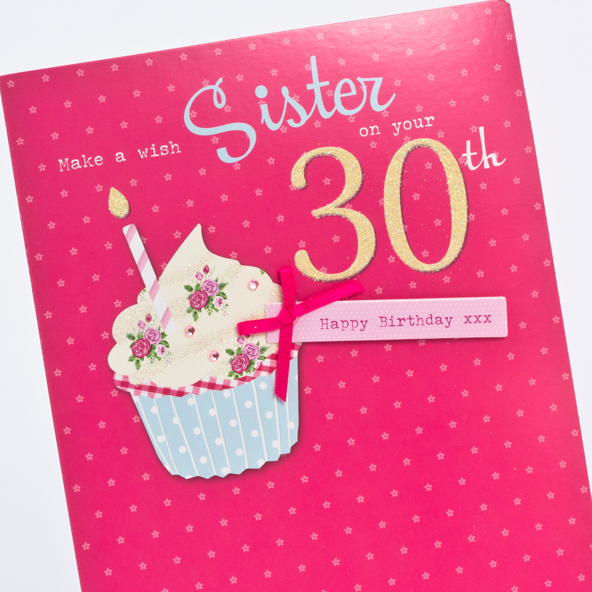 30Th Birthday Wishes For Sister
 30th Birthday Card Sister Pink Cupcake