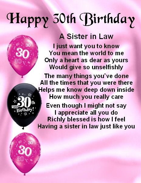 30Th Birthday Wishes For Sister
 24 best Sister in Law Gifts images on Pinterest