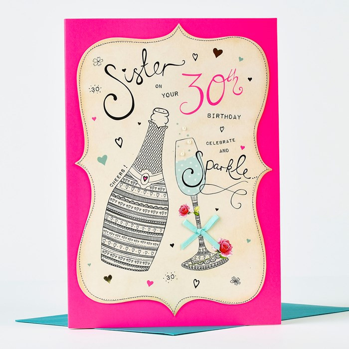 30Th Birthday Wishes For Sister
 30th Birthday Card Sister Sparkle
