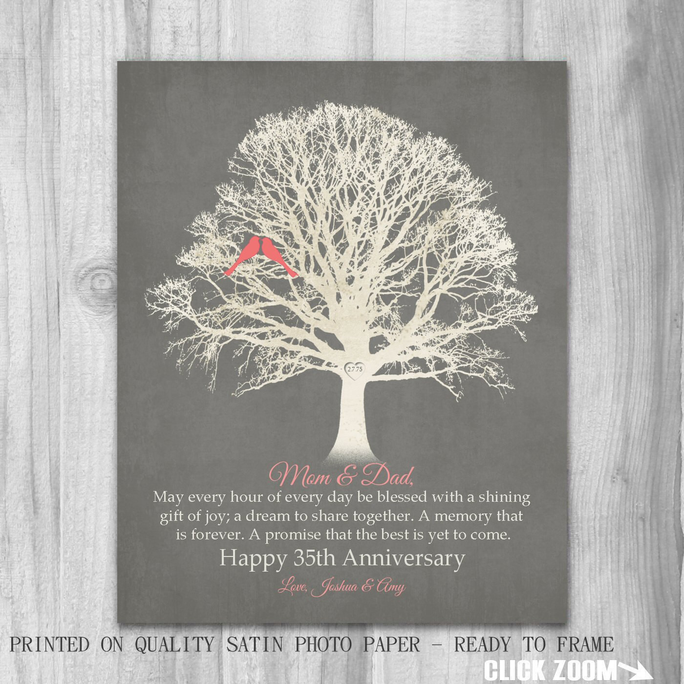 35Th Anniversary Gift Ideas
 35th Anniversary Gift for Parents Gift Mom Dad 35 Years Family